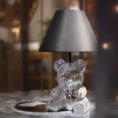 LUMINARIA DE MESA BEAR DISCO Plateado - -
