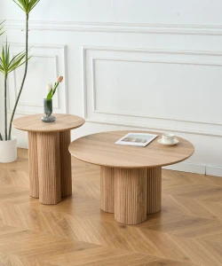 MESA DE CENTRO MONICA SET Roble - CIRCULAR